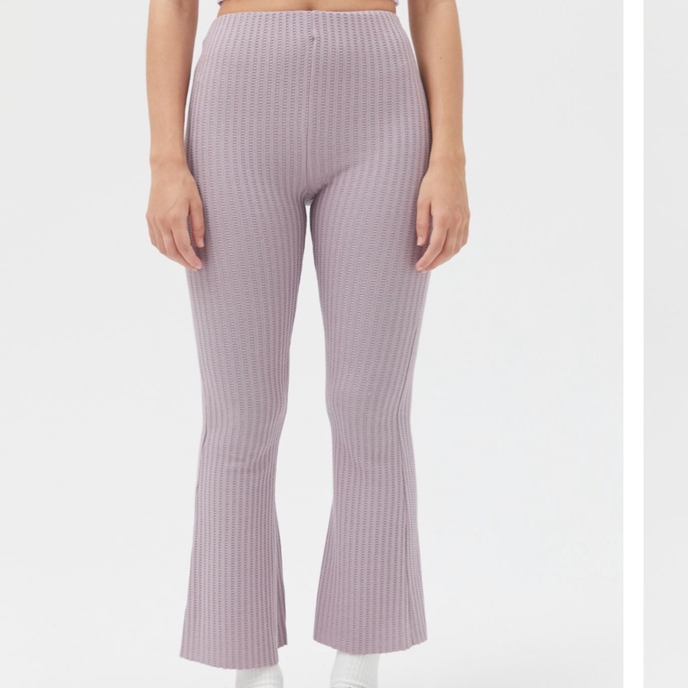 NWT UO lilac ribbed flare pants